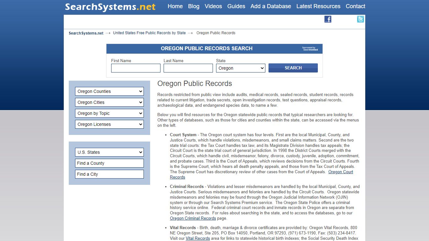 Oregon Public Records Search